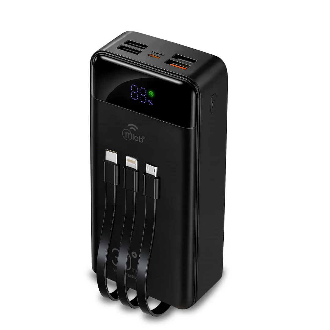 Cargador Power Bank Microlab Wired Massive 30.000mah 9666