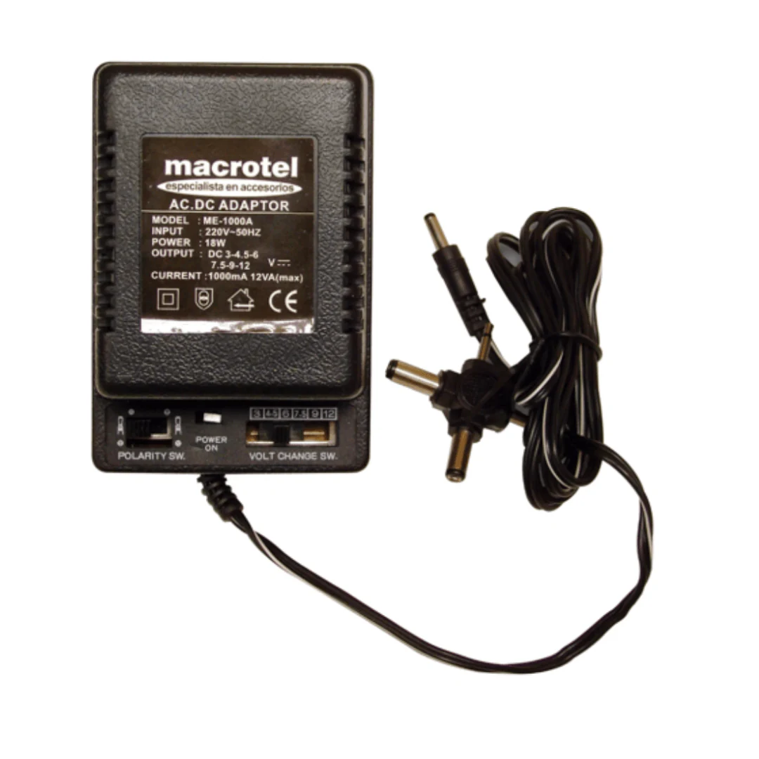 Eliminador De Pilas 1000ma- Adaptador Universal Ac/dc Macrotel. increible