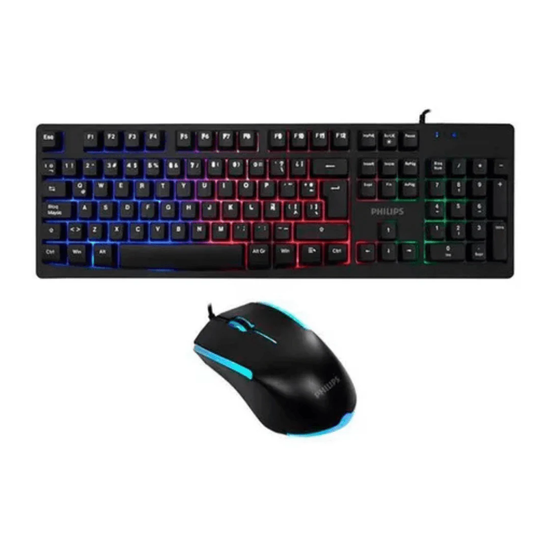 Kit Gamer Teclado + Mouse Philips Led C214bk Color Del Teclado Negro. INCREIBLE