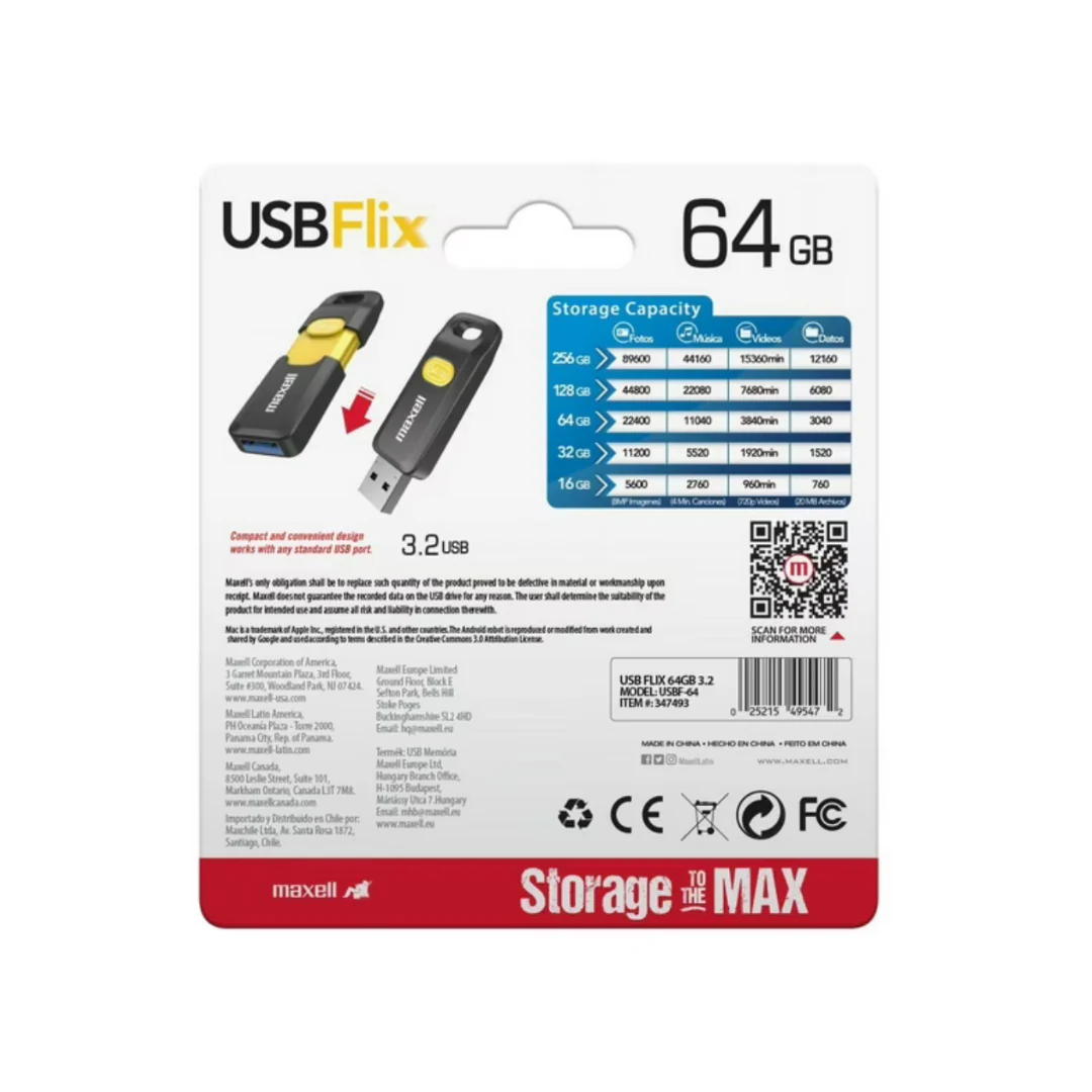Pendrive Maxell Usb Tipo C 64gb 3.2
