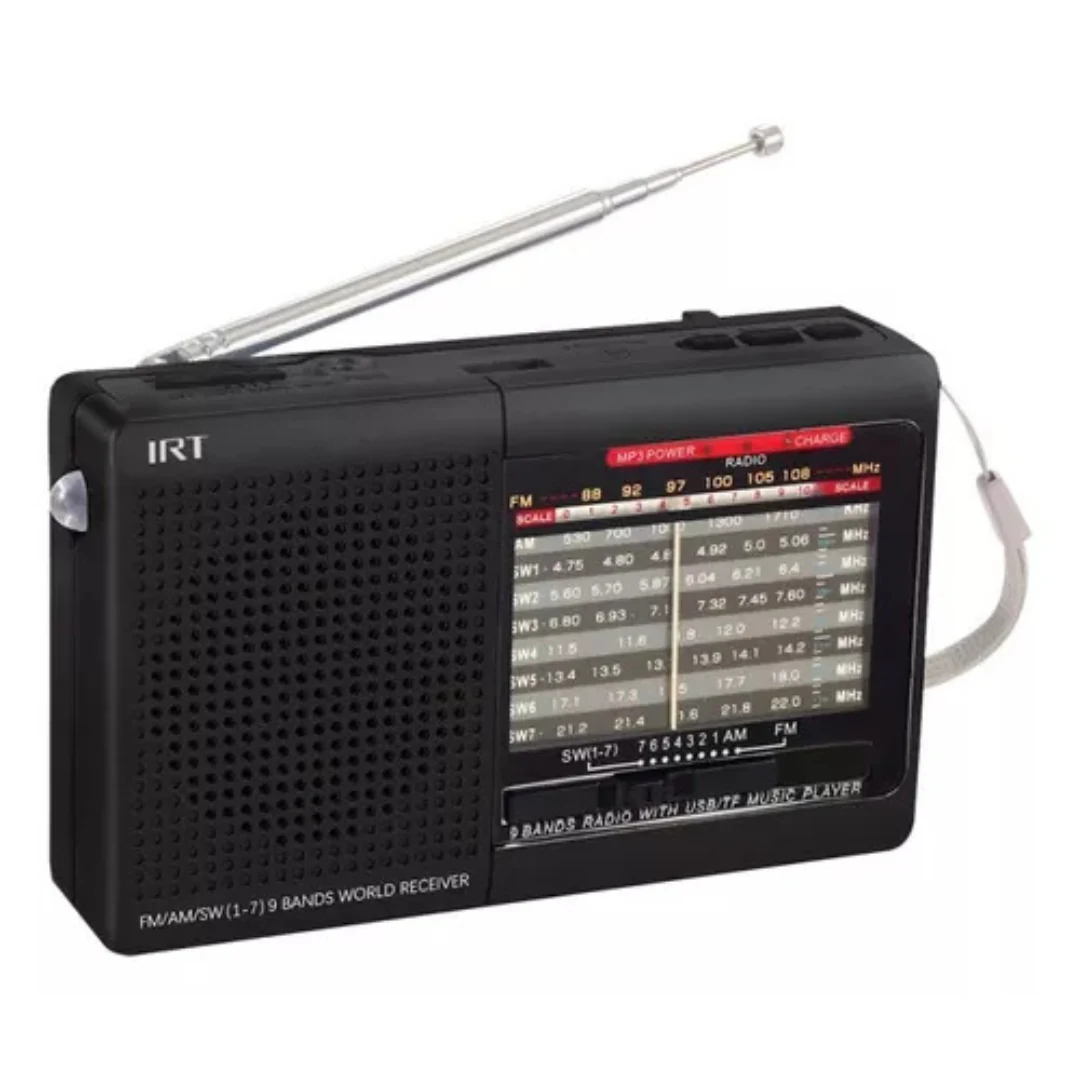 Radio Portatil Irt Rp9b01n Am Fm Sw Usb Msd 9 Bandas. increible