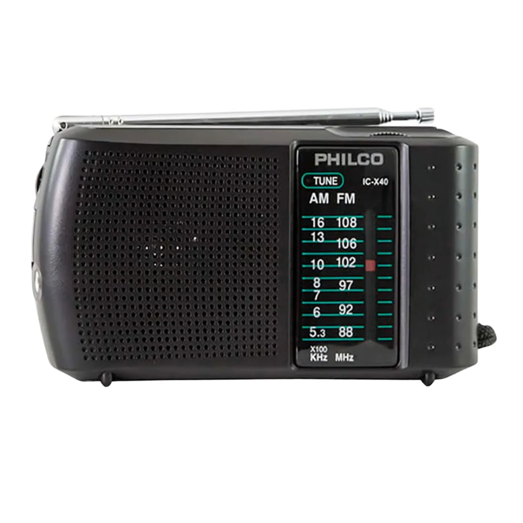 Radio Philco IC-X40 Portátil AM/FM: Color negro increíble