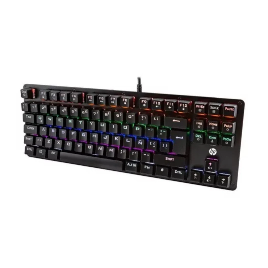 Teclado Gamer Hp Gk200 Qwerty Hp Blue Español Con Luz Rgb