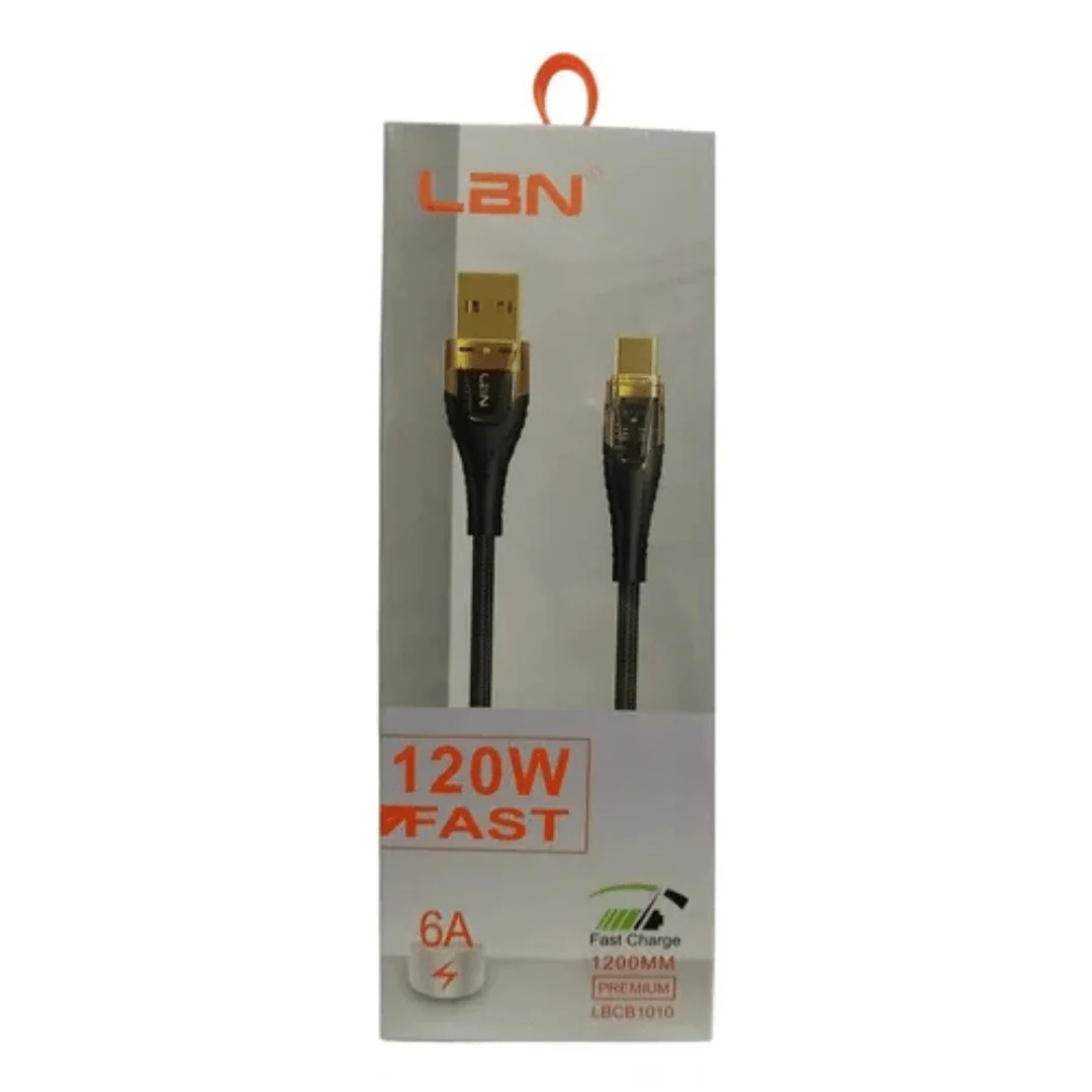 CABLE CARGA RAPIDA LBN USB A TIPO C 120W LBCB1010