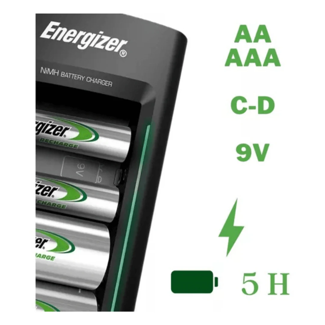 CARGADOR UNIVERSAL DE PILAS ENERGIZER AA AAA C D Y 9V. INCREIBLE