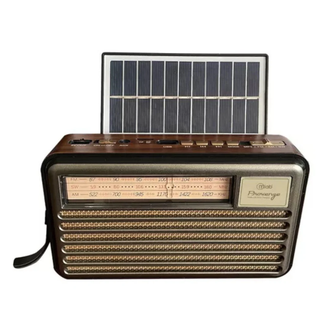 RADIO RETRO MICROLAB PROVENZE VINTAGE BLUETOOTH AM FM / USB/ SOLAR. increible
