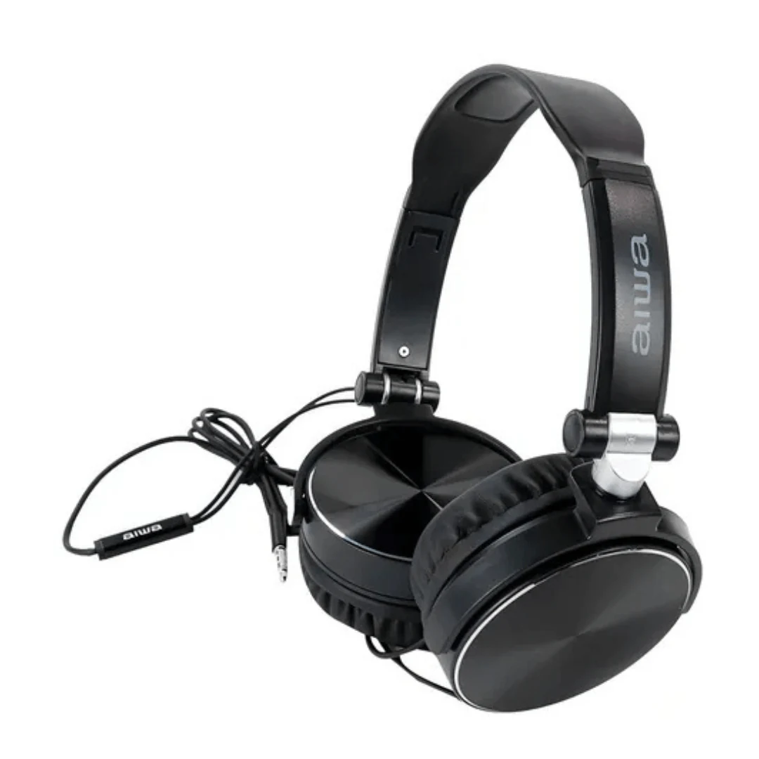 AUDIFONOS AlAMBRICOS AIWA AWX107B 1,2 MTS ESTEREO NEGRO. INCREIBLE