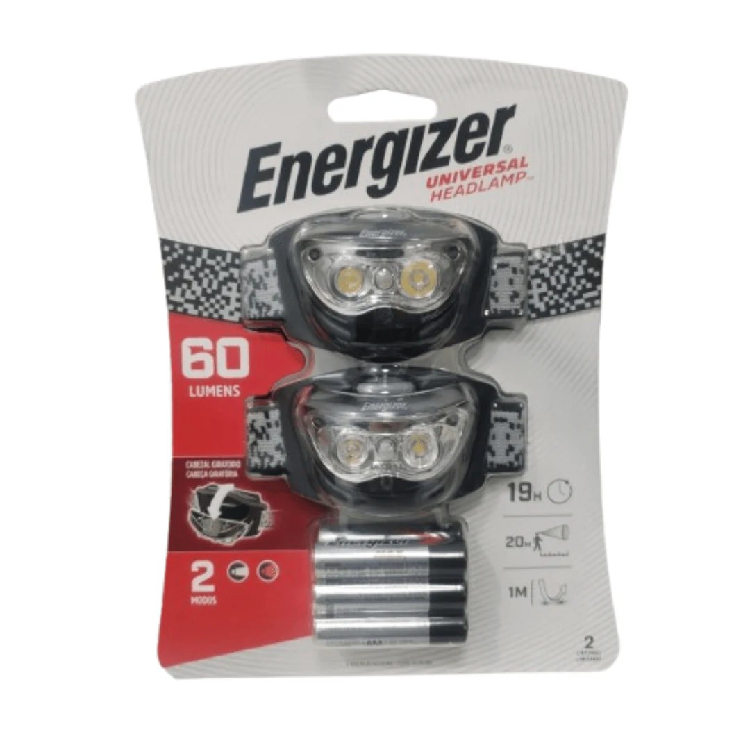 LINTERNA FRONTAL ENERGIZER HD33A4 60 LUMENES NEGRO