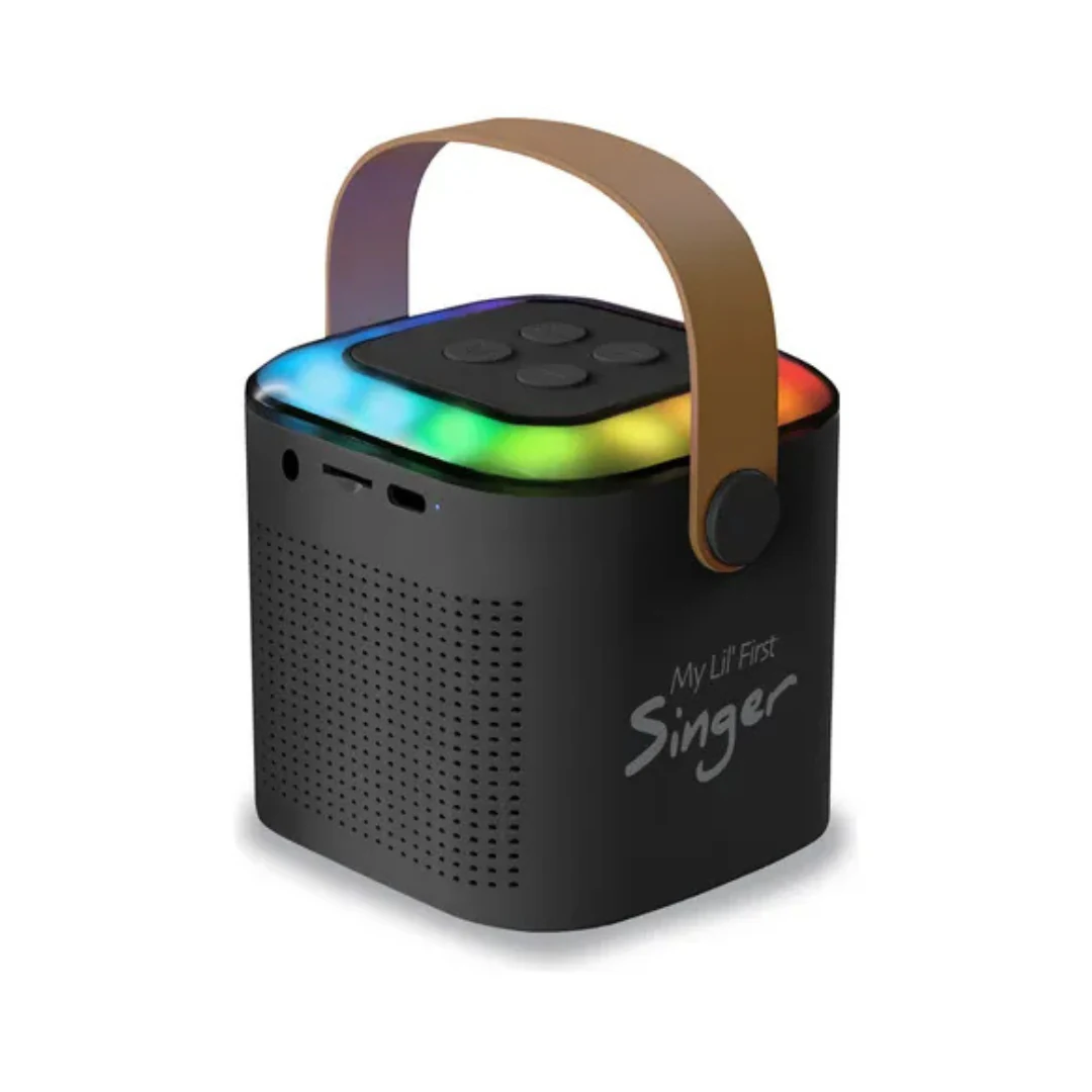 PARLANTE PORTATIL MICROLAB MY LIL FIRST SINGER 2 KARAOKE FUN FUNNY VOICE 09393. INCREIBLE