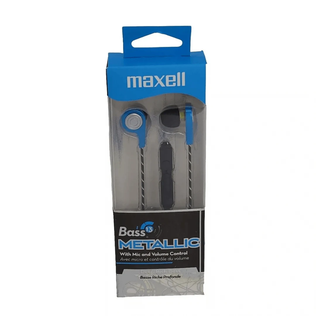 AUDIFONOS MANOS LIBRES MAXELL BASS13 METALLIC SEB-BLUE AZUL