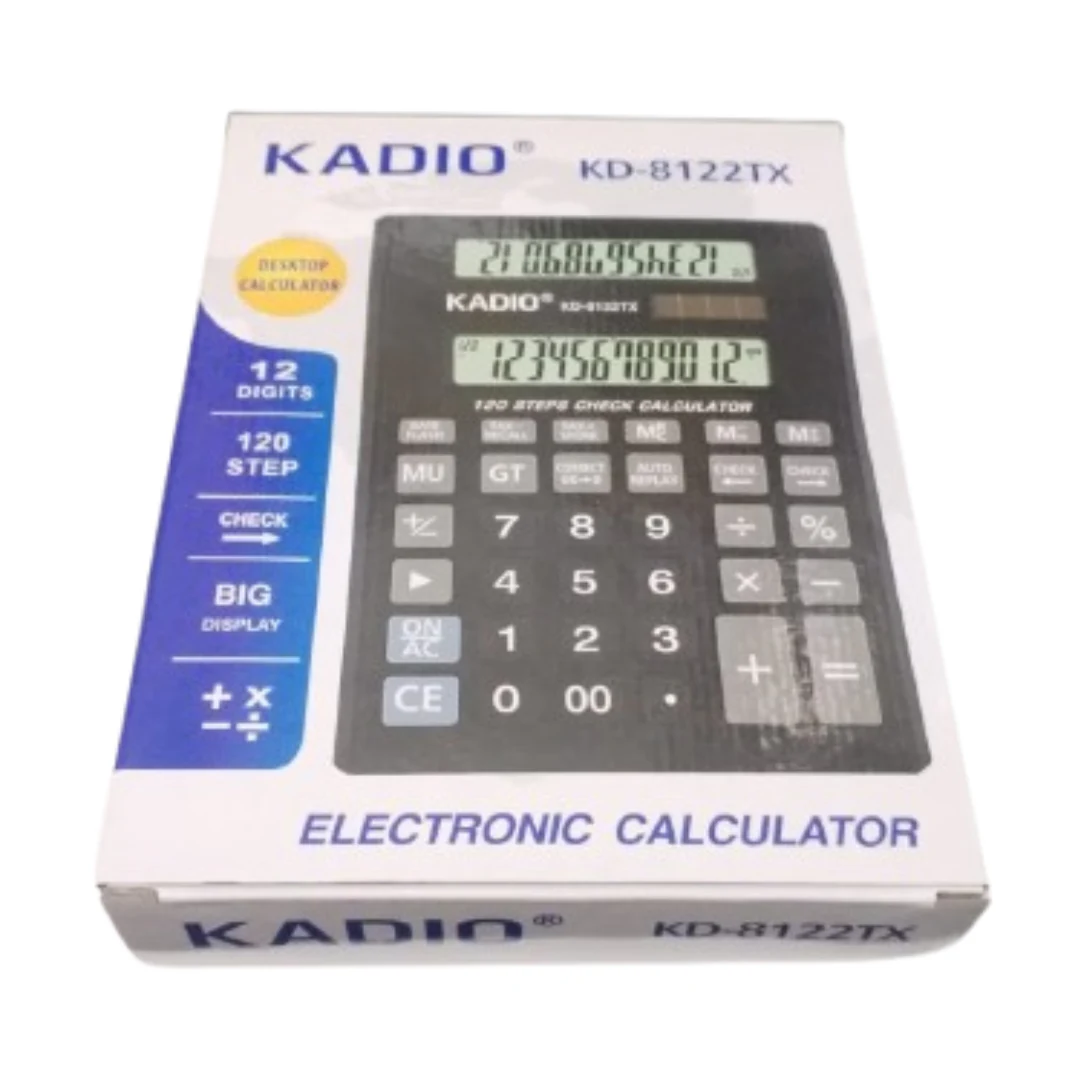 CALCULADORA ELECTRONICA KADIO KD-8122TX NEGRO