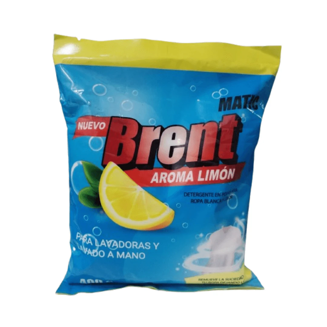 Brent Matic 400G: Increíble detergente en polvo Ropa Blanca & Color AROMA LIMÓN