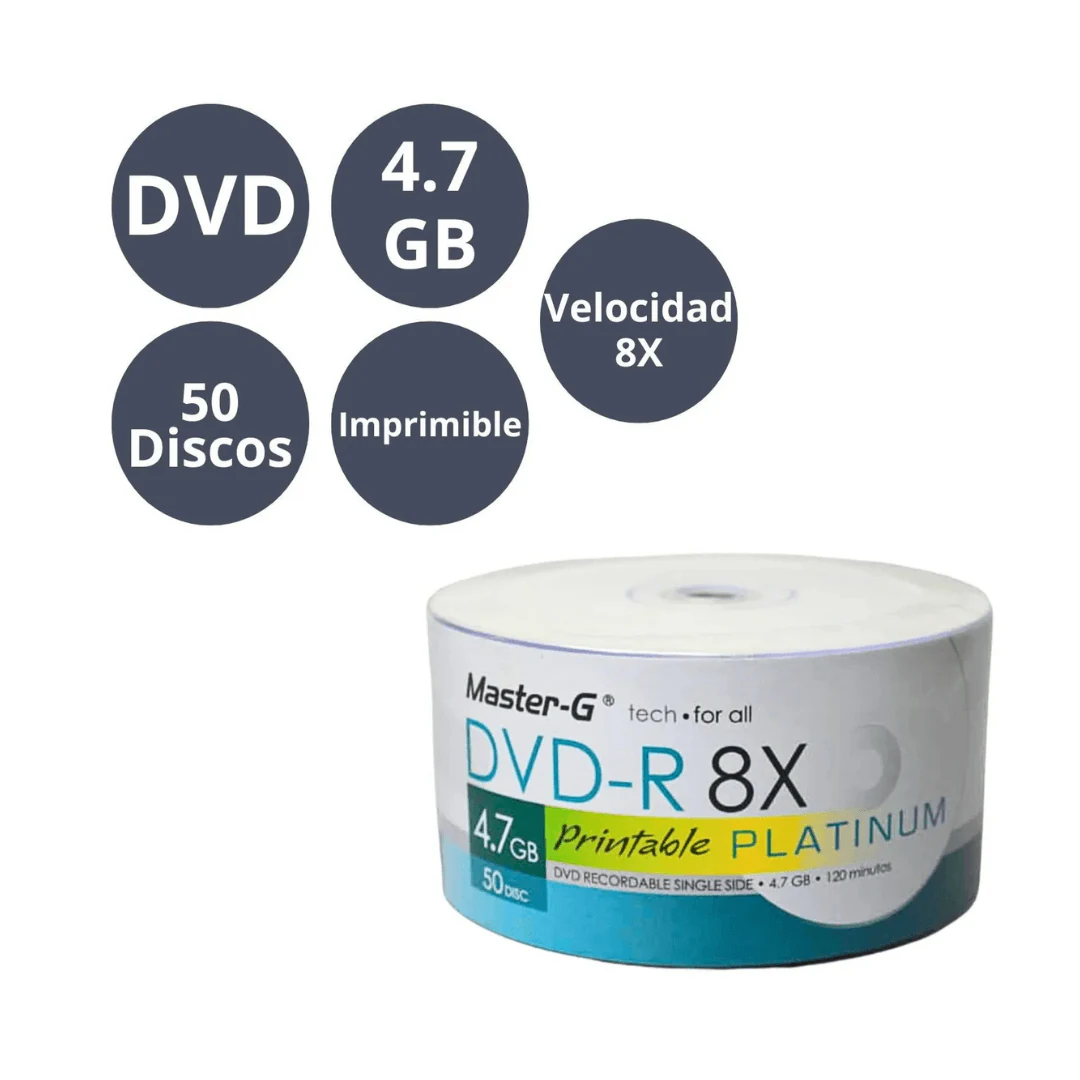 GVD-R MASTER-G 8X PLATINUM 4,7GB 50 UNIDADES