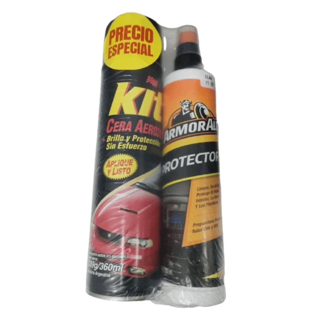 KIT CERA ASEROSOL + PROTECTOR DE VEHICULOS 2 UNIDADES