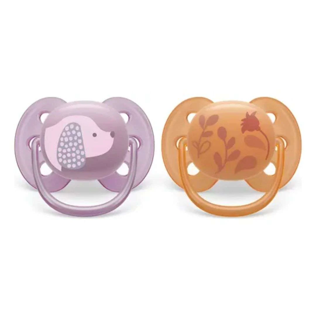 Chupón Chupete Avent Ultra Soft 6-18m Purple Dog Color Naranja-morado