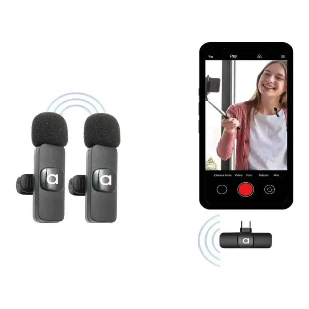 2 Micrófonos Solapa Inalámbricos USB C Smartphone Audiolab Negro: La Solución Definitiva para un Audio Profesional Increíble