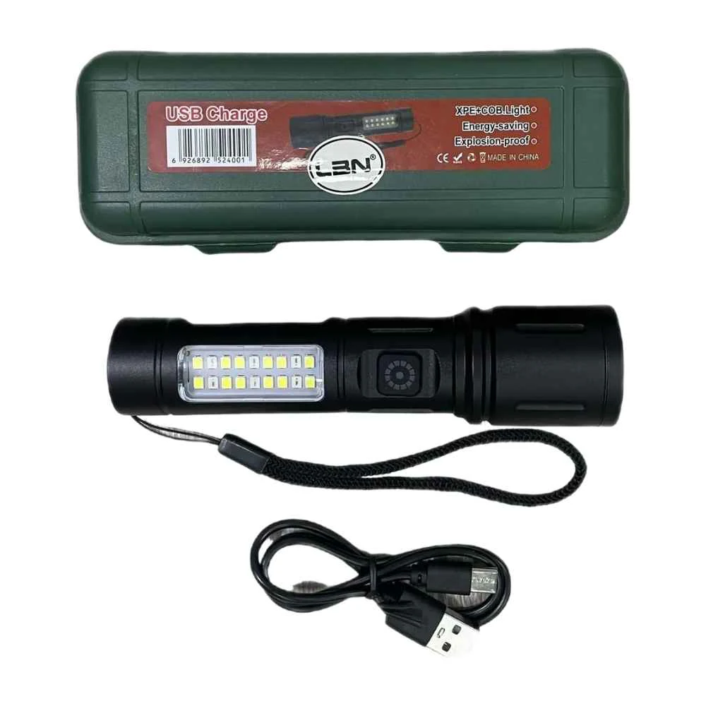 Linterna Recargable LBN USB Charge 603 Blanco Negro: Iluminación Profesional Increíble