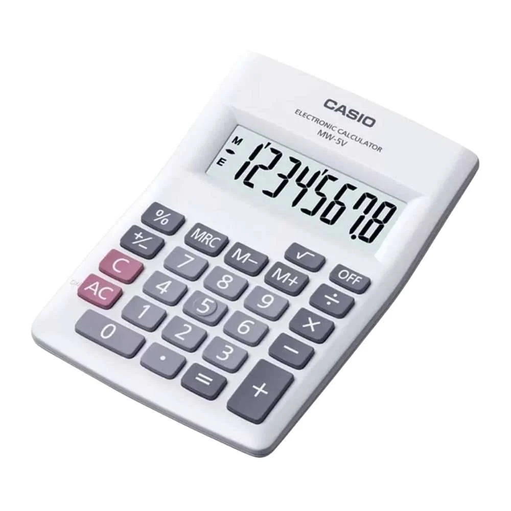 Calculadora Portátil Casio MW-5V-WH: Increíble e Imprescindible para un Cálculo Infalible y Rápido