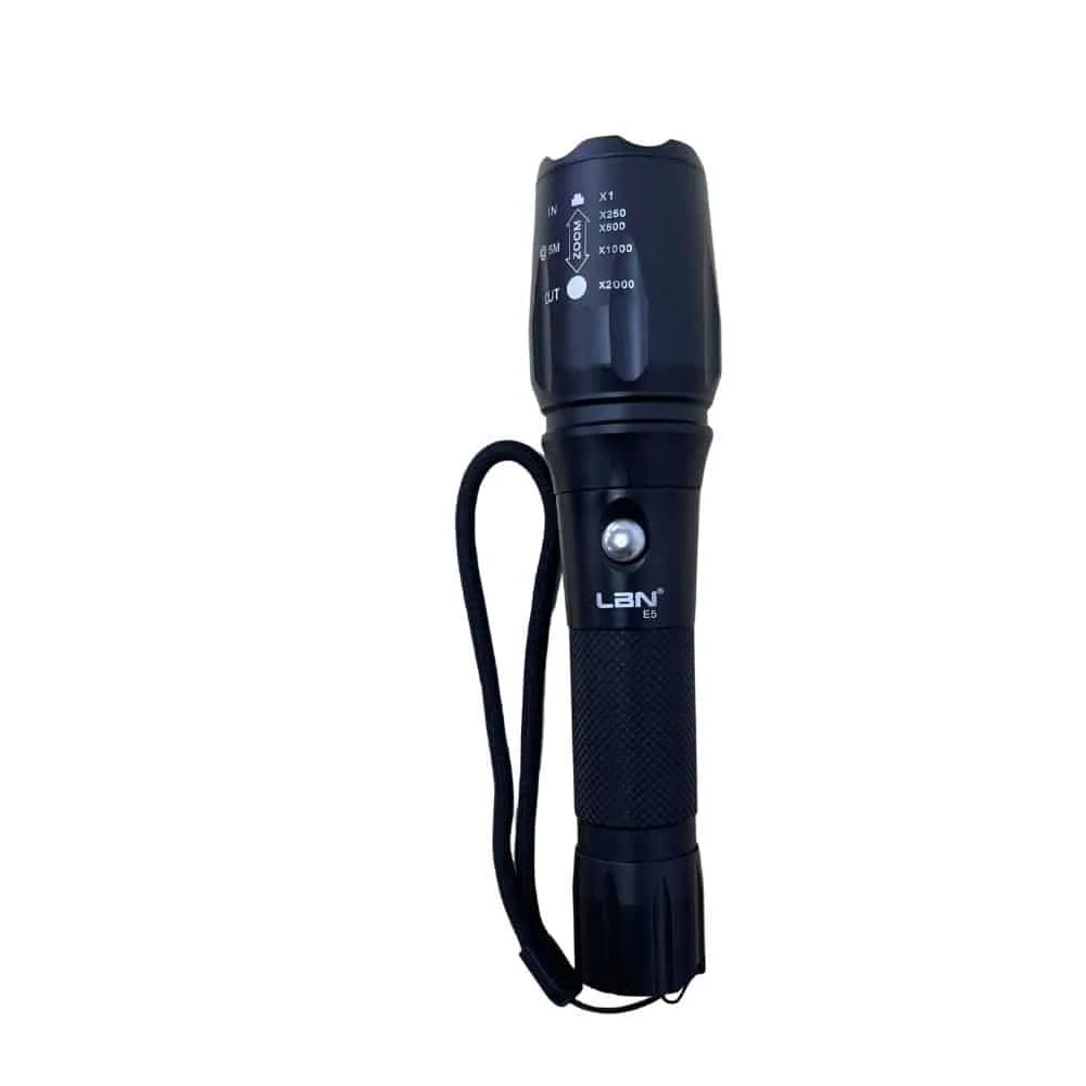 1 Increíble Linterna Portátil LED LBN Recargable Waterproof Negra