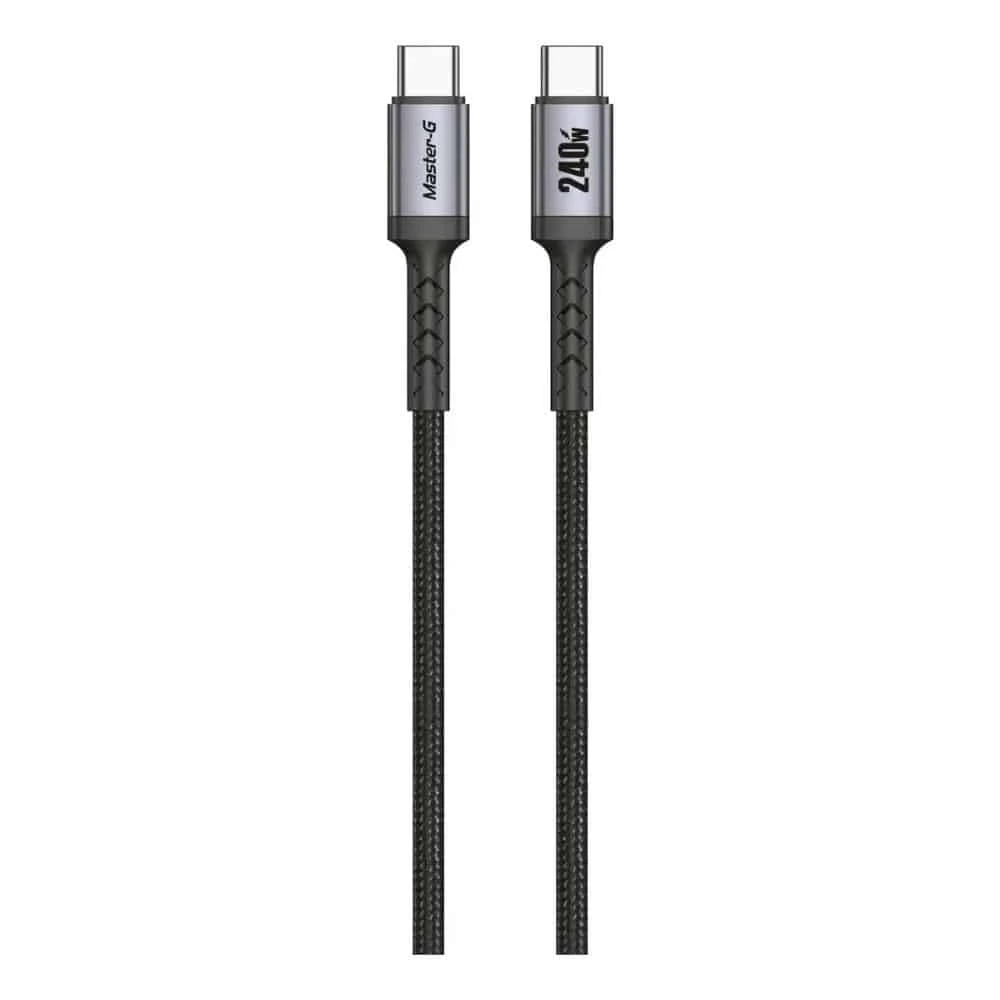 Cable De Carga Rápida USB-C a C Antinudos 240W 1m De Largo Master-G: Increíble y Potente