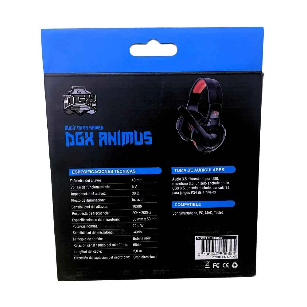 1 Audífonos DGX Animus: Increíble Gamer Para Tus Partidas