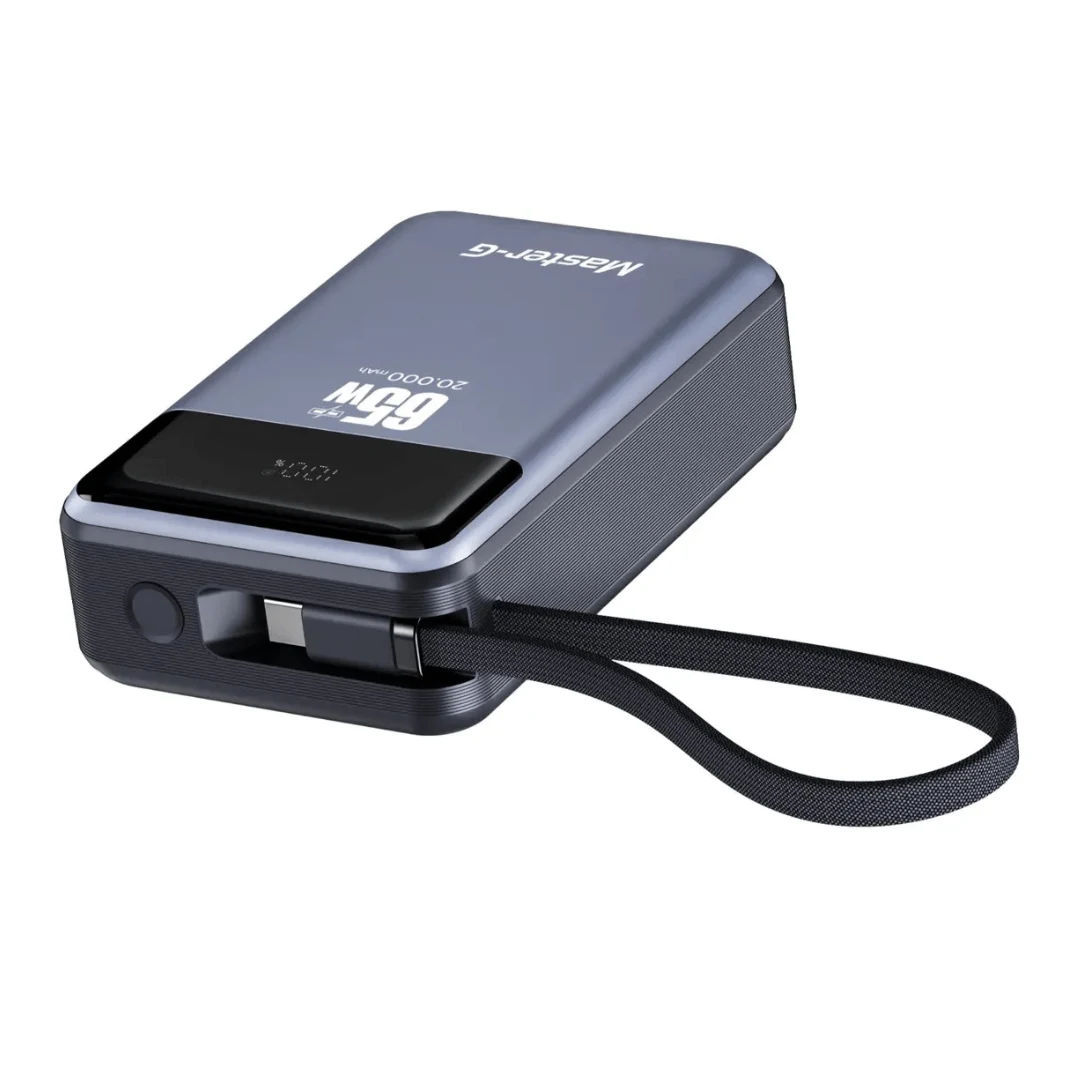 cargador portatil master G 20.000 mah 65w gris. increible