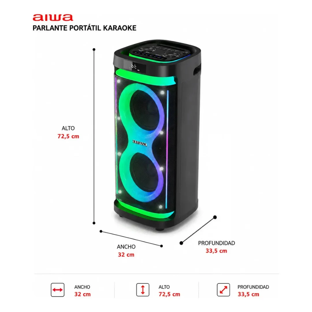Parlante Bluetooth Aiwa Aw-poh5d negro. INCREIBLE