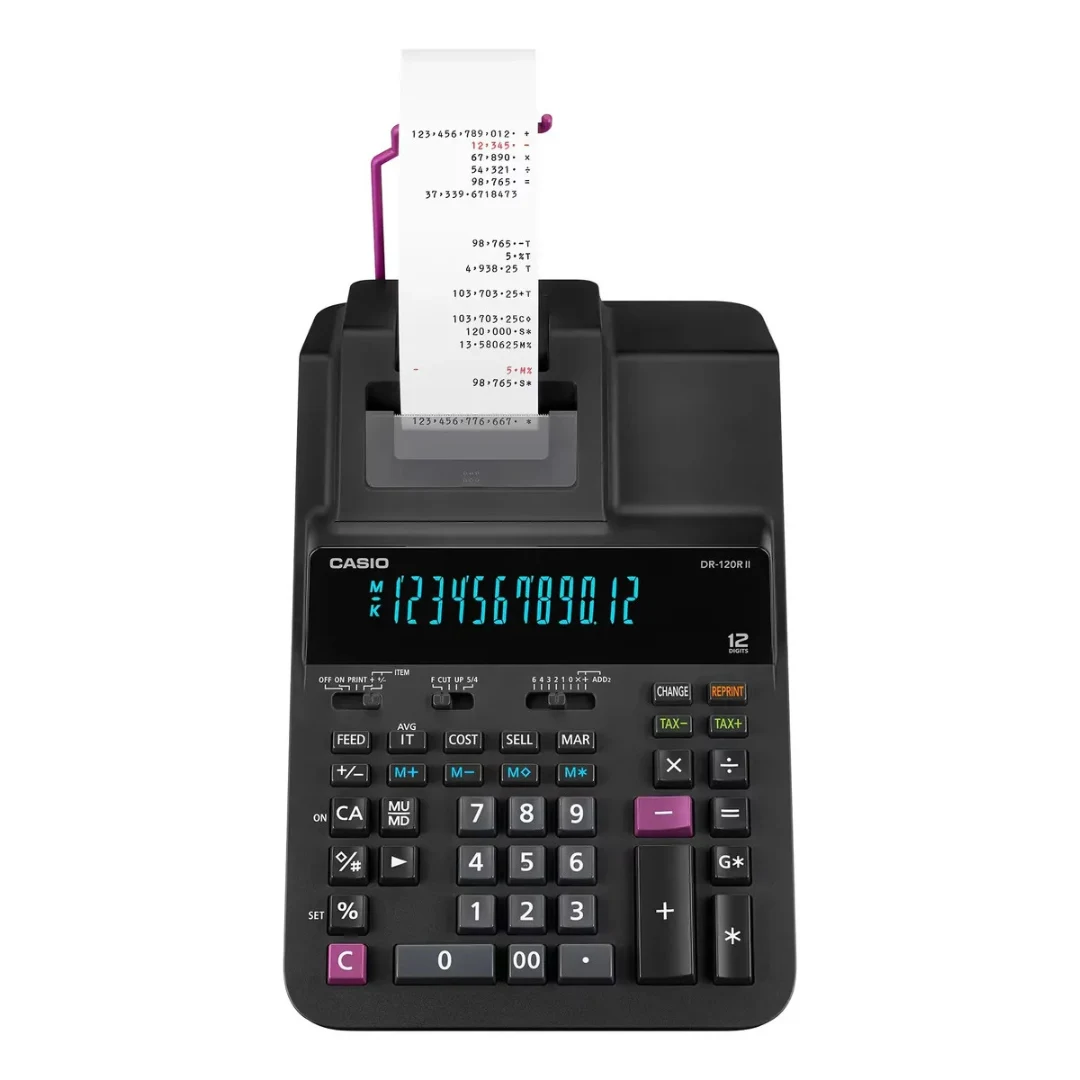 Calculadora Casio Dr-120r Ii Con Impresora 12 Dígitos Negro. INCREIBLE