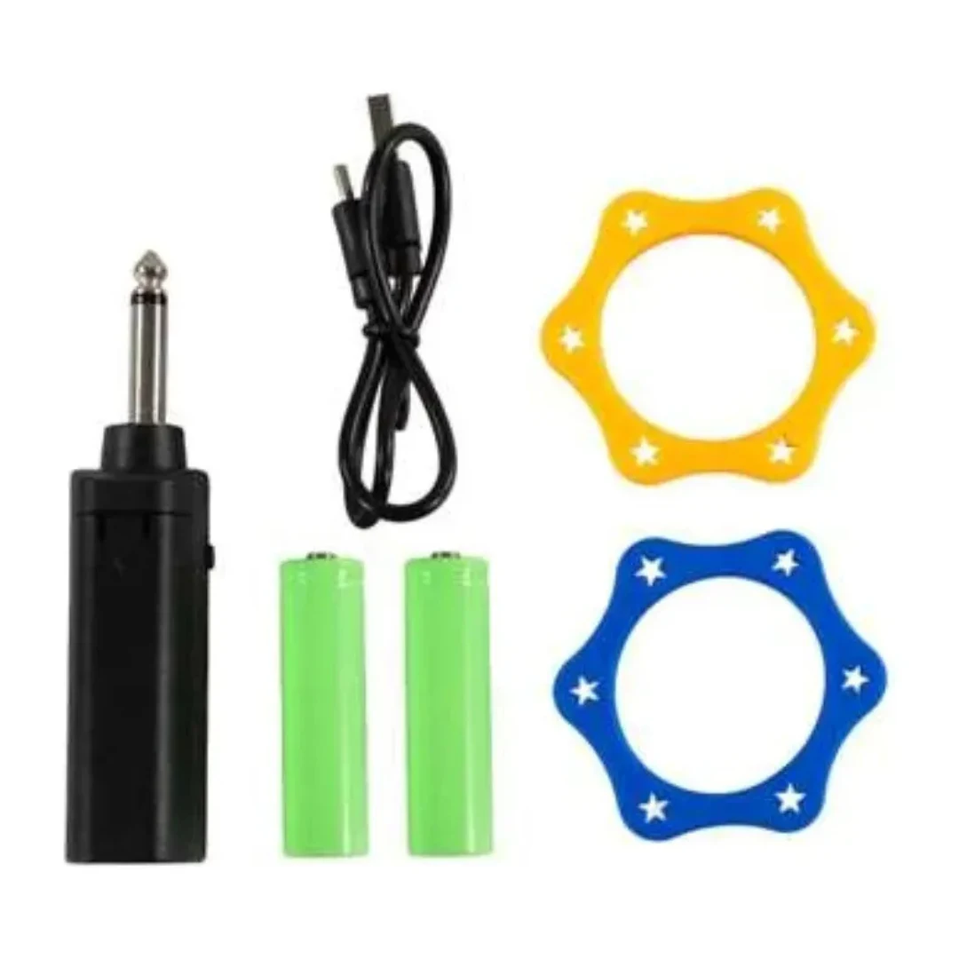 Set 2 Microfonos Vocales Inalambricos Recargables Audiopro Negro AP02116